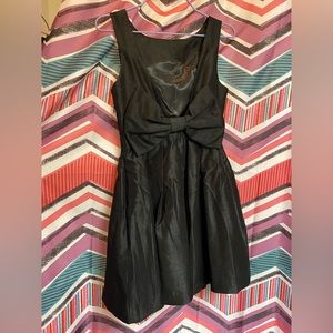 Classy black chiffon dress with bow back